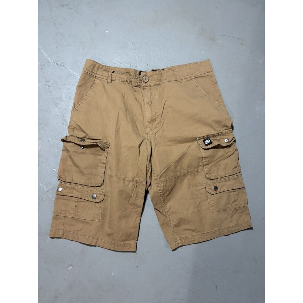 Ecko Unltd Shorts Mens 36 Tan Nylon Cargo Baggy